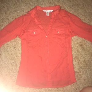 Coral Button Down